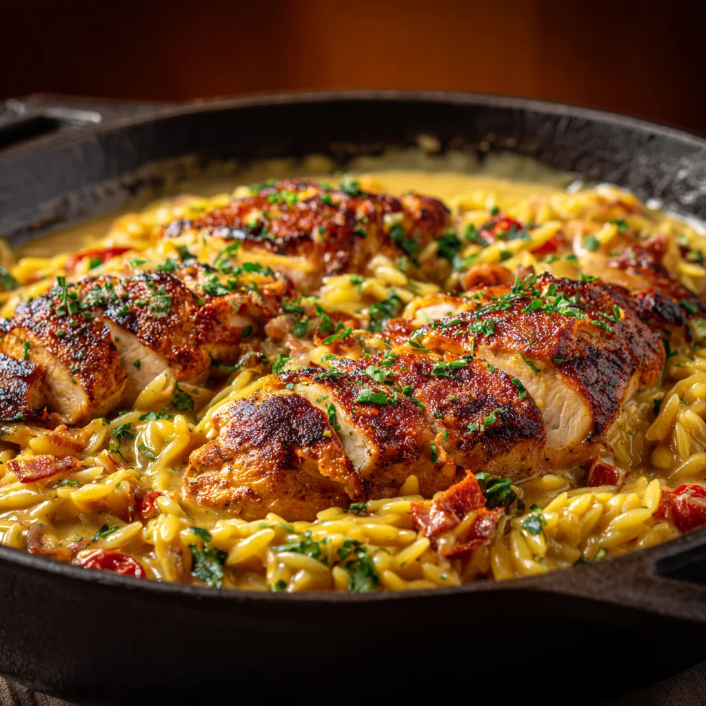 Creamy Tuscan Chicken Orzo
