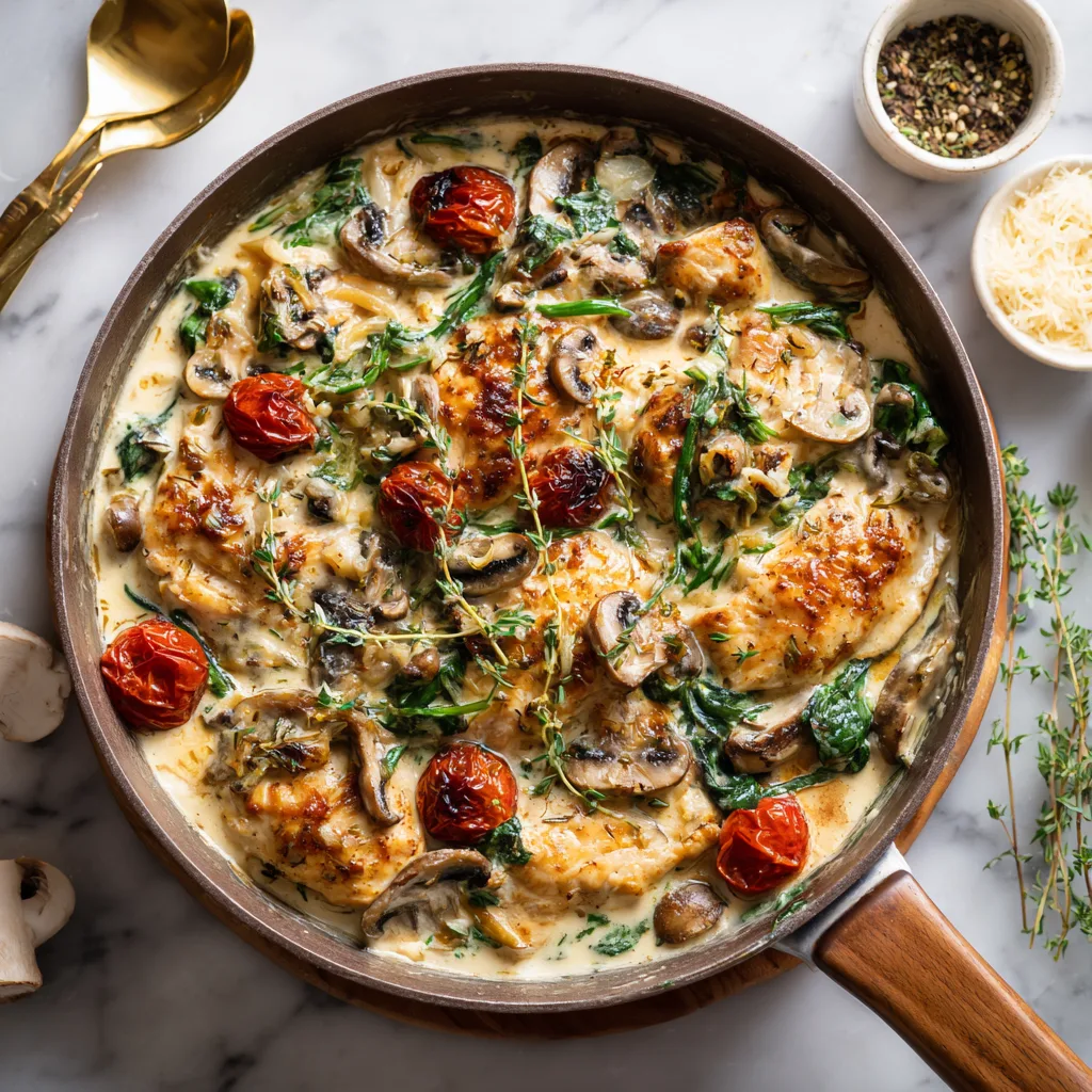 One-Pan Creamy Tuscan Chicken Bake