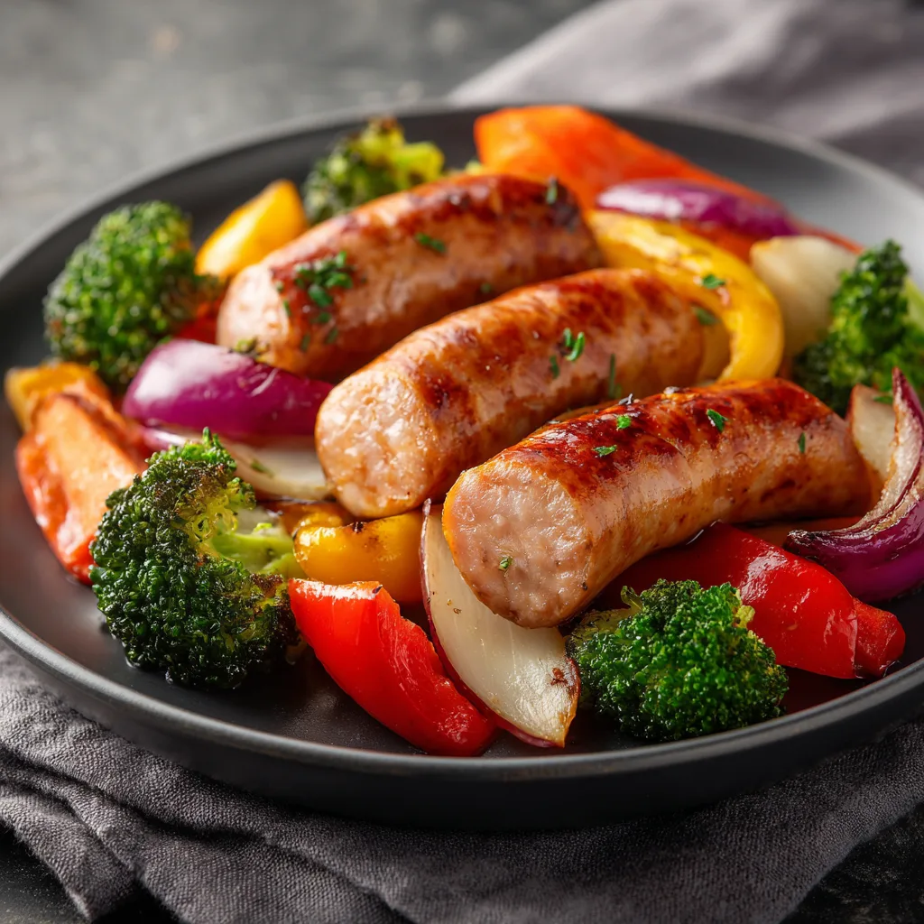 Air Fryer Chicken Sausage and Veggies