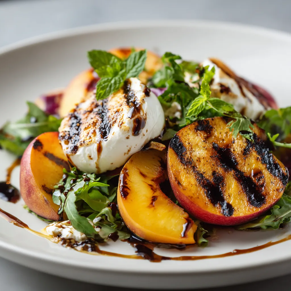 Grilled Peach Burrata Salad