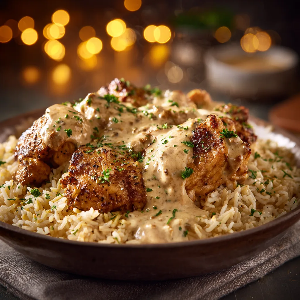Creamy Smothered Chicken and Rice