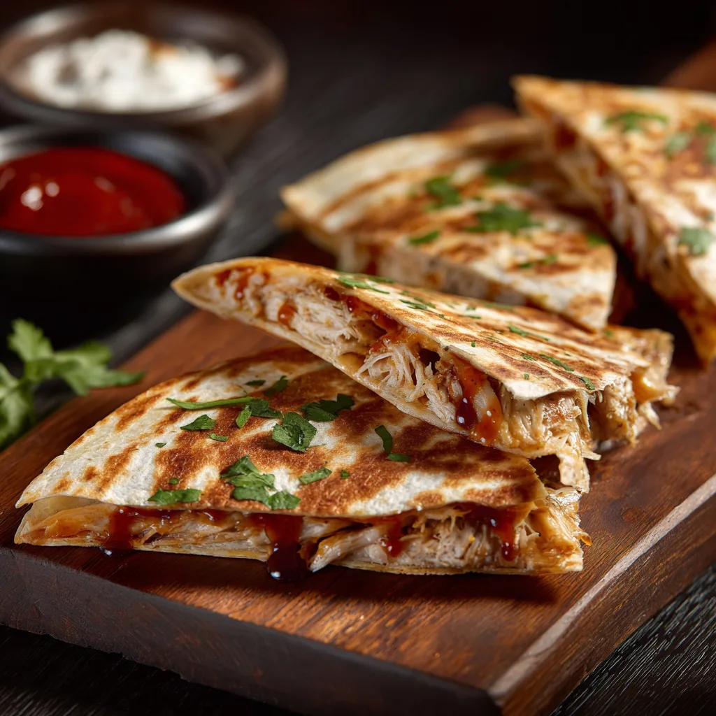 Hot Honey BBQ Chicken Quesadillas