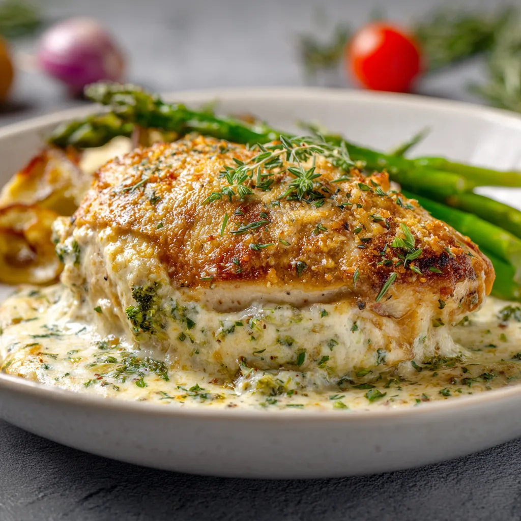 Creamy Parmesan Baked Caesar Chicken